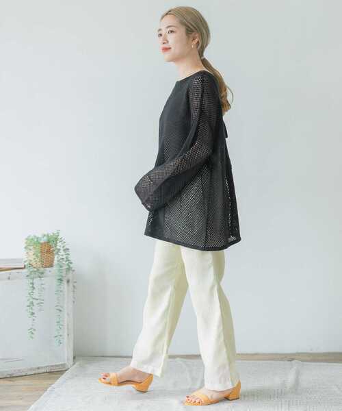 ITEMS URBANRESEARCH（アイテムズ アーバンリサーチ）の「メッシュ2WAYカーディガン（カーディガン/ボレロ・レディース・ブラック/ベージュ/オフホワイト・FREE）」の14枚目の写真