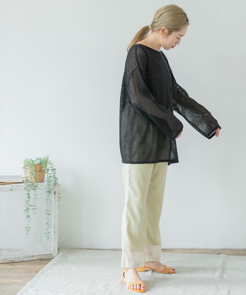 ITEMS URBANRESEARCH（アイテムズ アーバンリサーチ）の「メッシュ2WAYカーディガン（カーディガン/ボレロ・レディース・ブラック/ベージュ/オフホワイト・FREE）」の15枚目の写真