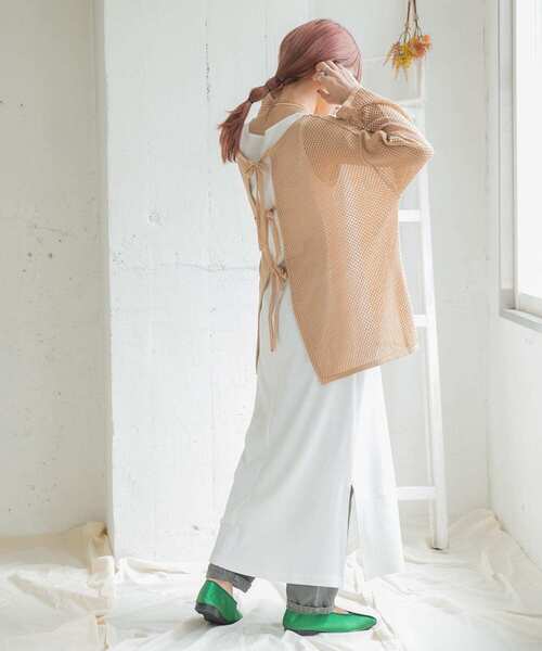 ITEMS URBANRESEARCH（アイテムズ アーバンリサーチ）の「メッシュ2WAYカーディガン（カーディガン/ボレロ・レディース・ブラック/ベージュ/オフホワイト・FREE）」の17枚目の写真