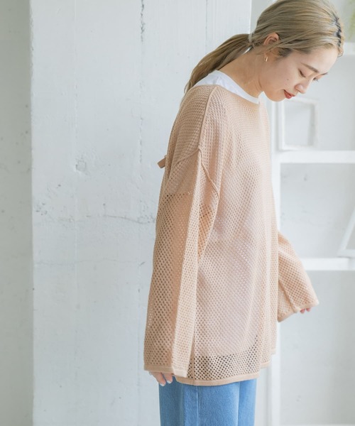 ITEMS URBANRESEARCH（アイテムズ アーバンリサーチ）の「メッシュ2WAYカーディガン（カーディガン/ボレロ・レディース・ブラック/ベージュ/オフホワイト・FREE）」の21枚目の写真