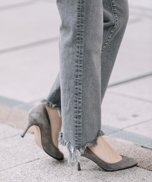 Munich（ミューニック）の「12oz10イヤーデニムセミフレアデストロイパンツ（デニムパンツ・レディース・ブラック/インディゴブルー・S/M/XS/XXS）」の11枚目の写真