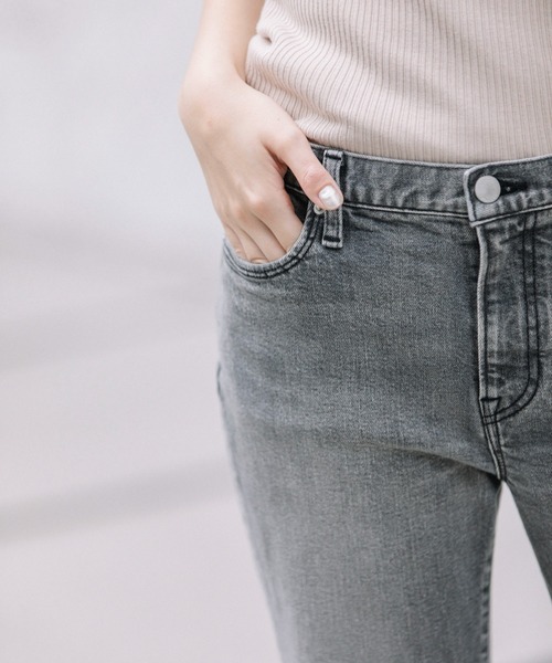 Munich（ミューニック）の「12oz10イヤーデニムセミフレアデストロイパンツ（デニムパンツ・レディース・ブラック/インディゴブルー・S/M/XS/XXS）」の9枚目の写真