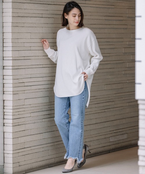 Munich（ミューニック）の「12oz10イヤーデニムセミフレアデストロイパンツ（デニムパンツ・レディース・ブラック/インディゴブルー・S/M/XS/XXS）」の15枚目の写真