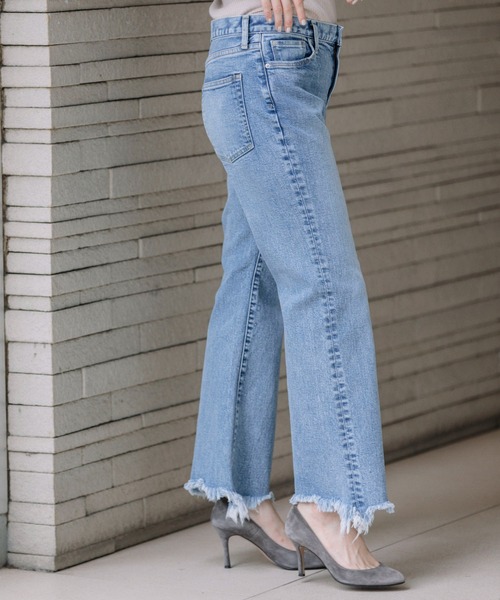 Munich（ミューニック）の「12oz10イヤーデニムセミフレアデストロイパンツ（デニムパンツ・レディース・ブラック/インディゴブルー・S/M/XS/XXS）」の16枚目の写真