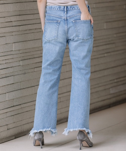 Munich（ミューニック）の「12oz10イヤーデニムセミフレアデストロイパンツ（デニムパンツ・レディース・ブラック/インディゴブルー・S/M/XS/XXS）」の17枚目の写真