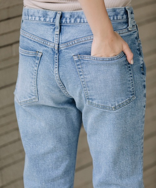 Munich（ミューニック）の「12oz10イヤーデニムセミフレアデストロイパンツ（デニムパンツ・レディース・ブラック/インディゴブルー・S/M/XS/XXS）」の21枚目の写真