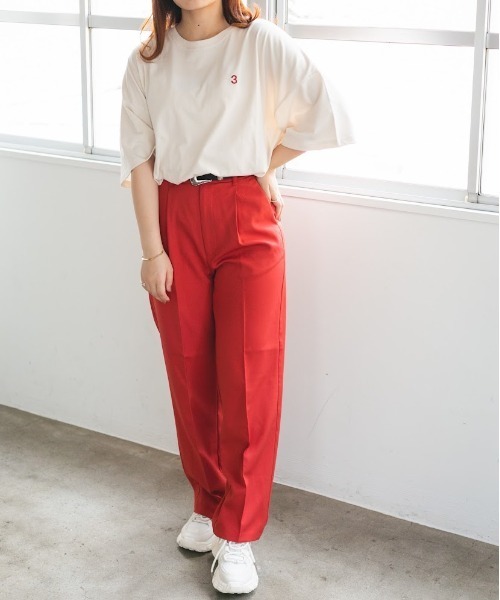 nemne store(ネンネストア)の「夏を感じるセンタープレススラックス(スラックス・レディース・レッド/ブルー/グリーン・S/M)」の1枚目の写真