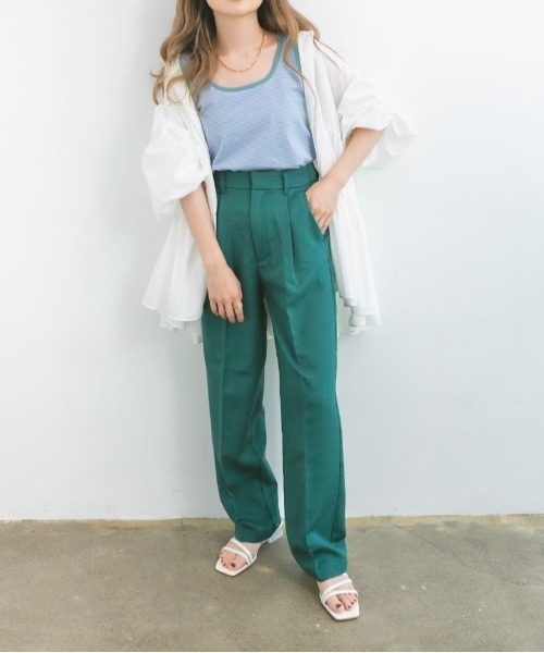 nemne store(ネンネストア)の「夏を感じるセンタープレススラックス(スラックス・レディース・レッド/ブルー/グリーン・S/M)」の2枚目の写真