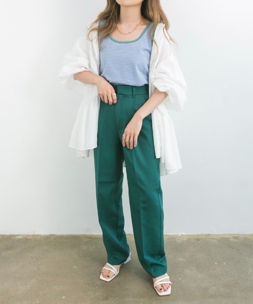 nemne store(ネンネストア)の「夏を感じるセンタープレススラックス(スラックス・レディース・レッド/ブルー/グリーン・S/M)」の4枚目の写真
