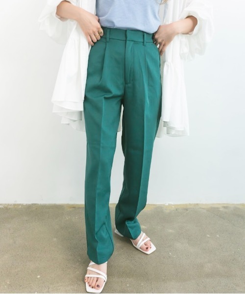 nemne store(ネンネストア)の「夏を感じるセンタープレススラックス(スラックス・レディース・レッド/ブルー/グリーン・S/M)」の13枚目の写真