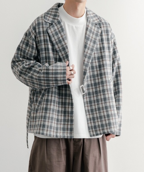 epnok(エプノック)の「タイロッケンチェックジャケット(テーラードジャケット・メンズ・グレー/ブラウン・SMALL/MEDIUM/LARGE)」の2枚目の写真