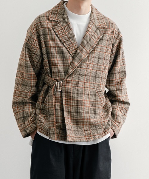 epnok(エプノック)の「タイロッケンチェックジャケット(テーラードジャケット・メンズ・グレー/ブラウン・SMALL/MEDIUM/LARGE)」の3枚目の写真