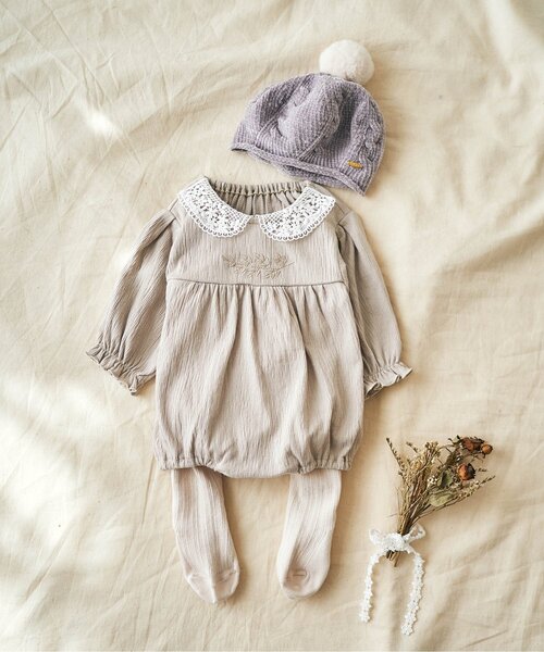 apres les cours（アプレレクール）の「リブ編みベビータイツ（その他ベビーウェア・キッズ・アイボリー/ベージュ・80）」の3枚目の写真