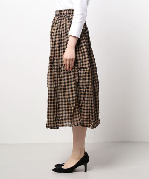 Samansa Mos2（サマンサ モスモス）の「ボイルギャザースカート（スカート・レディース・ベージュ/オフホワイト/キナリ/ブラック/グリーン・ﾌﾘ-）」の7枚目の写真