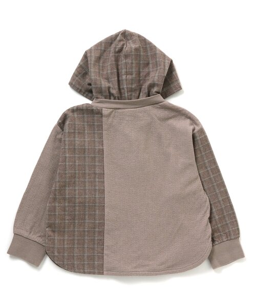 apres les cours(アプレレクール)の「チェックパッチワークパーカー(パーカー・キッズ・グレー/ブラウン・140/100/80/90/120/130/110)」の14枚目の写真