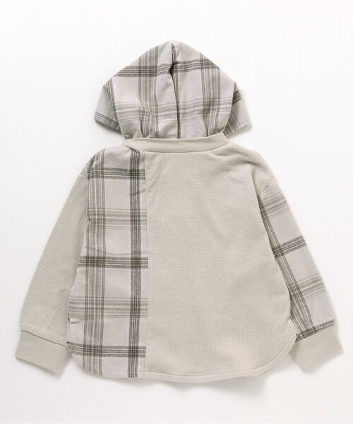 apres les cours(アプレレクール)の「チェックパッチワークパーカー(パーカー・キッズ・グレー/ブラウン・140/100/80/90/120/130/110)」の15枚目の写真