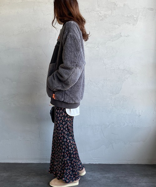 UNIVERSAL OVERALL（ユニバーサルオーバーオール）の「[UNIVERSAL OVERALL/ユニバーサルオーバーオール] 別注ボアフリースボンバージャケット（ブルゾン・レディース・チャコールグレー/ネイビー/アイボリー・M/L）」の21枚目の写真