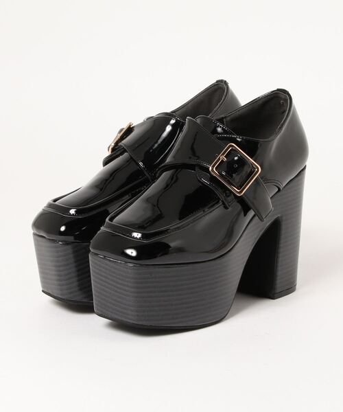 SUNNY ROOM（サニールーム）の「【超厚底】スクエアトゥ　チャンキーヒールマニッシュシューズ　5586（ドレスシューズ・レディース・ブラック/ダークブラウン/ブラック系その他・M/L/S/LL）」の2枚目の写真