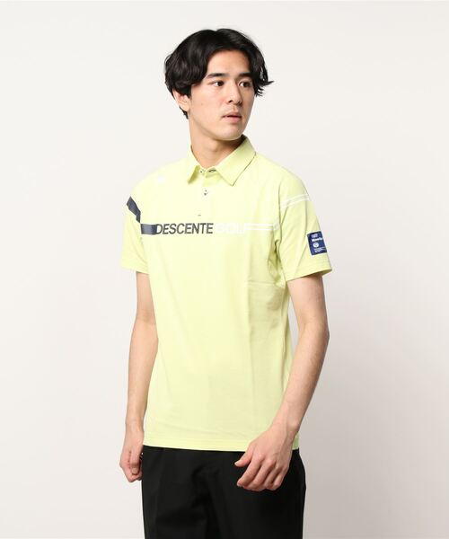 【BLUE LABEL】オーガニックアイスコットン鹿の子プリントシャツ ECO シャツ ポロシャツ ゴルフ スポーツ