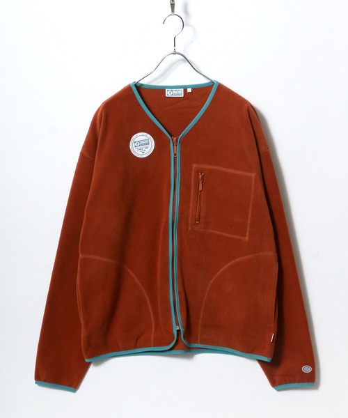 DISCUS ATHLETIC(ディスカス アスレチック)の「DISCUS/ディスカス フリーススウェット フルジップカーディガン(ノーカラージャケット・レディース・ブルーグリーン/ブラック/オレンジ/オフホワイト・L/XL/M)」の4枚目の写真