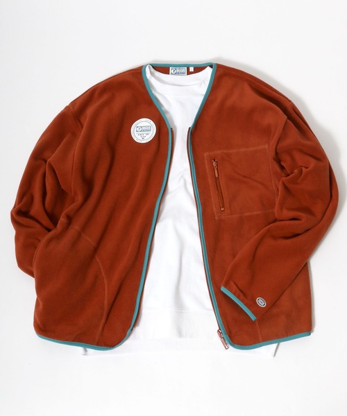 DISCUS ATHLETIC(ディスカス アスレチック)の「DISCUS/ディスカス フリーススウェット フルジップカーディガン(ノーカラージャケット・レディース・ブルーグリーン/ブラック/オレンジ/オフホワイト・L/XL/M)」の8枚目の写真
