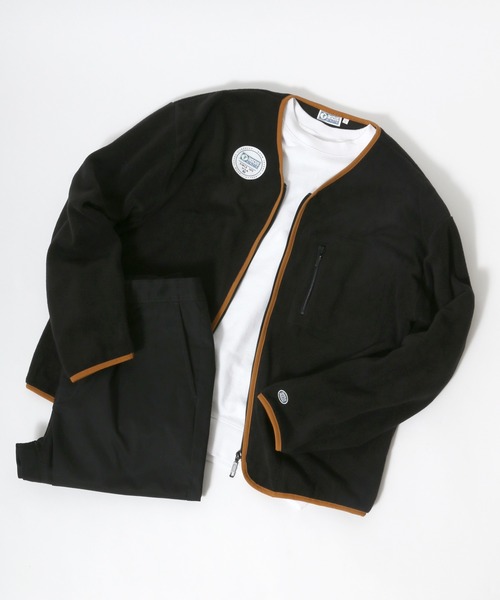 DISCUS ATHLETIC(ディスカス アスレチック)の「DISCUS/ディスカス フリーススウェット フルジップカーディガン(ノーカラージャケット・レディース・ブルーグリーン/ブラック/オレンジ/オフホワイト・L/XL/M)」の7枚目の写真