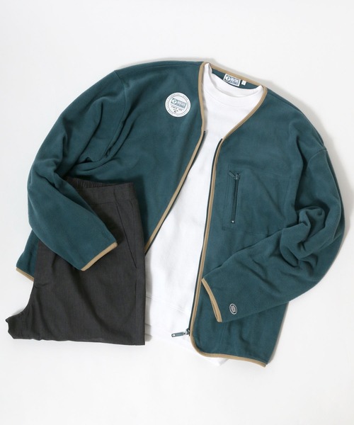 DISCUS ATHLETIC(ディスカス アスレチック)の「DISCUS/ディスカス フリーススウェット フルジップカーディガン(ノーカラージャケット・レディース・ブルーグリーン/ブラック/オレンジ/オフホワイト・L/XL/M)」の15枚目の写真