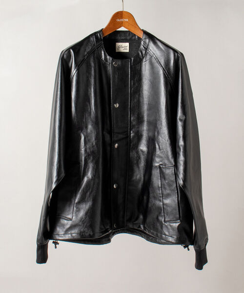 GLOSTER グロスター パデッド ノーカラー ライダース ブルゾン GLOSTER グロスター パデッド ノーカラー ライダース ブルゾン