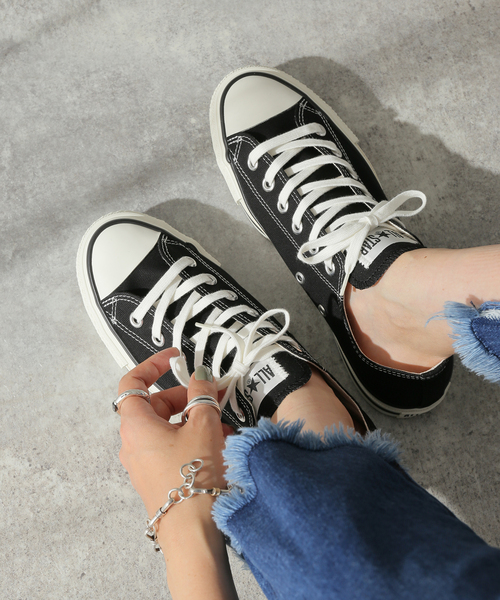 CONVERSE ALL STAR（コンバースオールスター）の「【CONVERSE/コンバース】ALL STAR J OX：オールスターローカット（スニーカー・レディース・ホワイト/ブラック・23cm/23.5cm/24cm/24.5cm/25cm）」の2枚目の写真