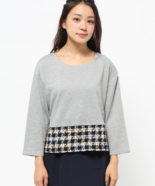 mystic（ミスティック）の「ウラケ×ツイードプルオーバー（Tシャツ/カットソー・レディース・ブルー/イエロー/ピンク・ﾌﾘ-）」の8枚目の写真