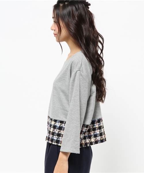 mystic（ミスティック）の「ウラケ×ツイードプルオーバー（Tシャツ/カットソー・レディース・ブルー/イエロー/ピンク・ﾌﾘ-）」の9枚目の写真