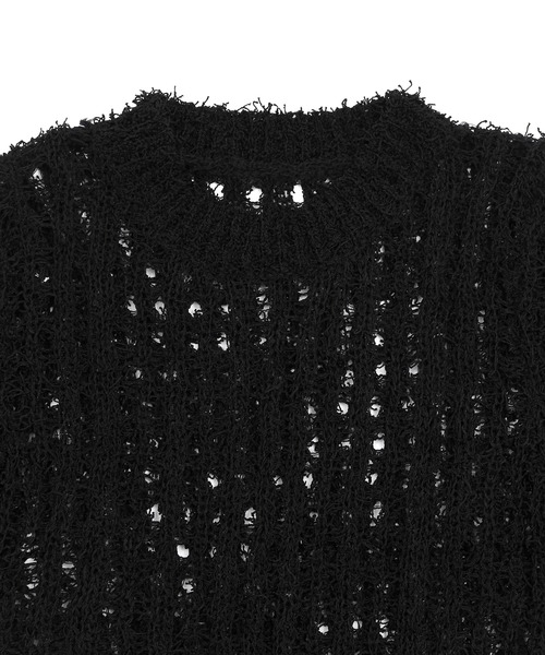 Figments（フィグメンツ）の「メッシュシャギーニット（その他トップス・レディース・ブラック/ホワイト・FREE）」の3枚目の写真
