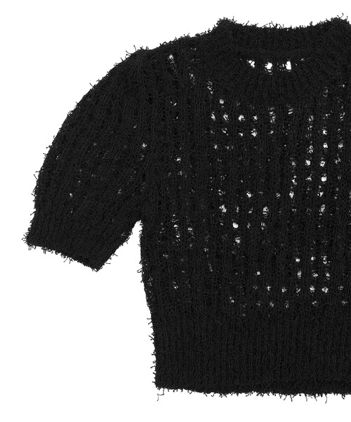 Figments（フィグメンツ）の「メッシュシャギーニット（その他トップス・レディース・ブラック/ホワイト・FREE）」の5枚目の写真