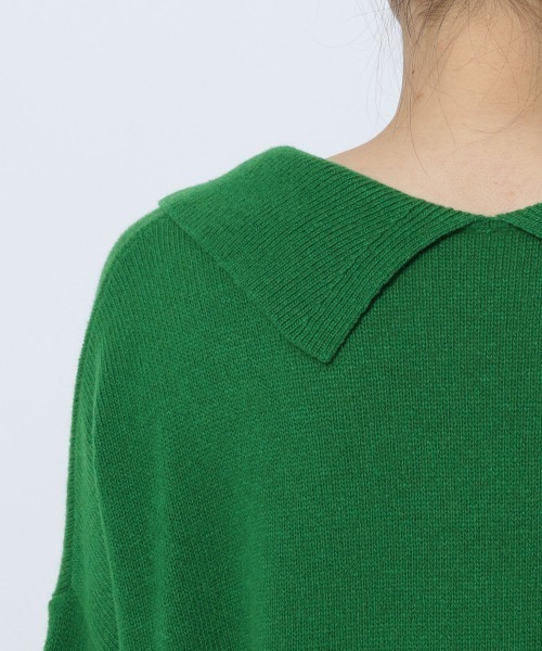 yuw（ユウ）の「BIG COLLAR KNIT　217955（ワンピース・レディース・ブラック/グリーン/グレー・FREE）」の10枚目の写真