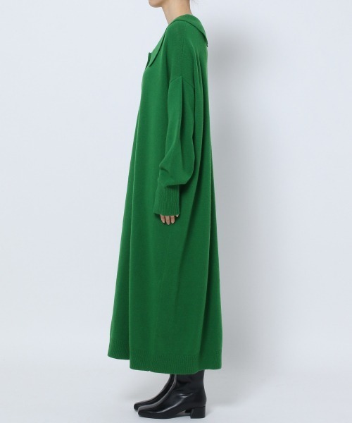 yuw（ユウ）の「BIG COLLAR KNIT　217955（ワンピース・レディース・ブラック/グリーン/グレー・FREE）」の12枚目の写真
