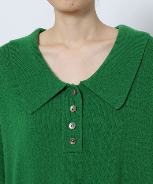 yuw（ユウ）の「BIG COLLAR KNIT　217955（ワンピース・レディース・ブラック/グリーン/グレー・FREE）」の14枚目の写真