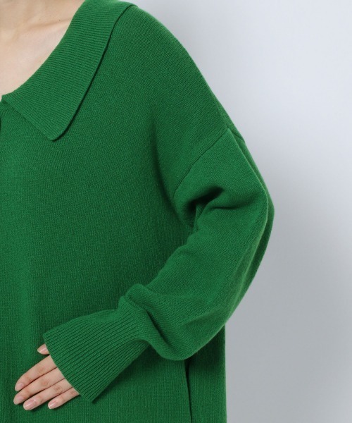 yuw（ユウ）の「BIG COLLAR KNIT　217955（ワンピース・レディース・ブラック/グリーン/グレー・FREE）」の15枚目の写真