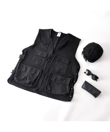 DEVICE | 【WEARISTA じーたー×DEVICE コラボ 3点 SET】DEVICE ＋ ハンティング ベスト / ロールキャップ / サングラス (ケース付き)(ベスト)