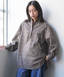 チェックバックタックシャツワンピース