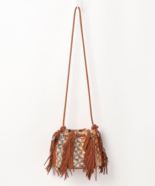 PROTCOL（プロトコル）の「PROTCOL / Hexagon Fringe Shoulder Bag / ヘキサゴンフリンジショルダーバッグ（ショルダーバッグ・レディース・ブラウン・FREE）」の2枚目の写真
