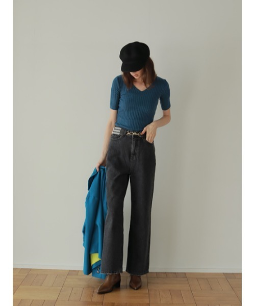 AMAIL（アマイル）の「80s standard デニム（デニムパンツ・レディース・ブラック/ブルー・S/M）」の18枚目の写真