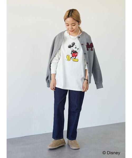 Disney（ディズニー）の「裏毛ノーカラーカーディガン/Mickey（カーディガン/ボレロ・レディース・チャコールグレー/杢グレー・FREE）」の22枚目の写真