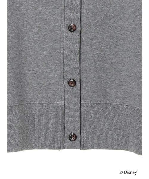 Disney（ディズニー）の「裏毛ノーカラーカーディガン/Mickey（カーディガン/ボレロ・レディース・チャコールグレー/杢グレー・FREE）」の8枚目の写真