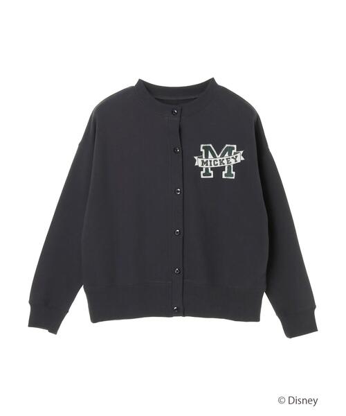 Disney（ディズニー）の「裏毛ノーカラーカーディガン/Mickey（カーディガン/ボレロ・レディース・チャコールグレー/杢グレー・FREE）」の3枚目の写真