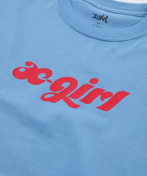 X-girl（エックスガール）の「CHUBBY ロゴTシャツ（Tシャツ/カットソー・レディース・ホワイト/ライトブルー/チャコール・S/M/L/XL）」の6枚目の写真