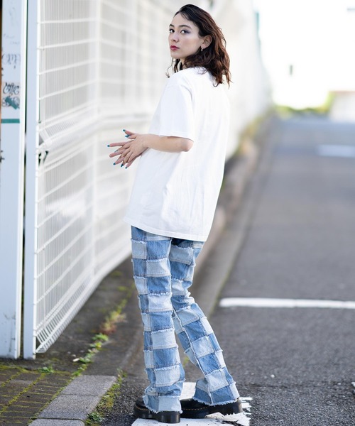 X-girl（エックスガール）の「CHUBBY ロゴTシャツ（Tシャツ/カットソー・レディース・ホワイト/ライトブルー/チャコール・S/M/L/XL）」の14枚目の写真