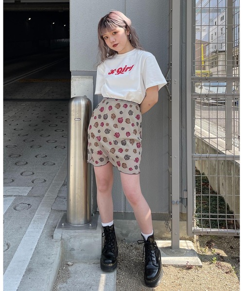 X-girl（エックスガール）の「CHUBBY ロゴTシャツ（Tシャツ/カットソー・レディース・ホワイト/ライトブルー/チャコール・S/M/L/XL）」の22枚目の写真