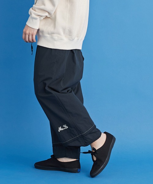 △malle Cotton poplin モノグラム裾レースパンツを使った人気