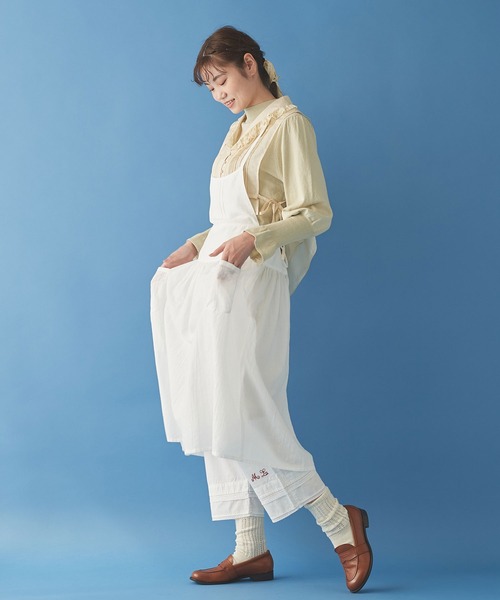 新品malle Cotton poplin モノグラム裾レースパンツ Malle（マル）の「△malle Cotton poplin モノグラム裾レースパンツ