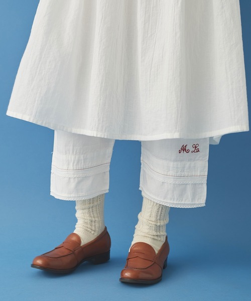 新品　レア　malle マル Linen先染めワッシャー　裾しぼりパンツ　新品 Malle（マル）の「malle Linen先染めワッシャー 裾しぼりパンツ